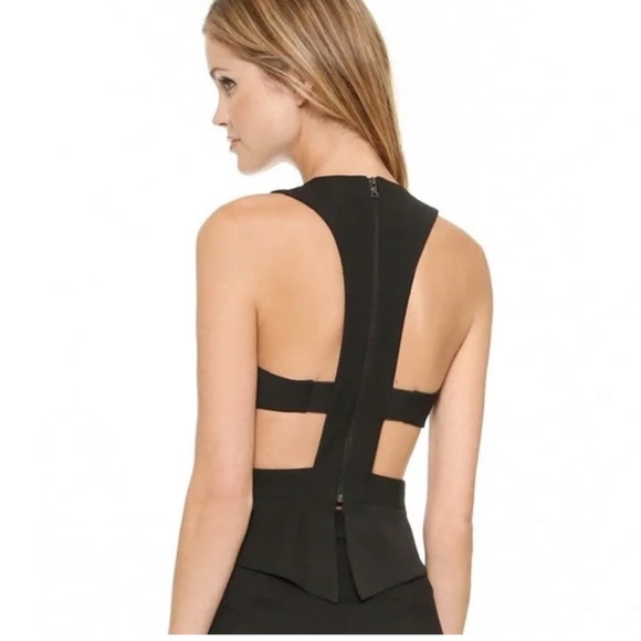 BCBG MaxAzria EVEE Black Cutout Sleeveless Top Size Small  NWT - Picture 3 of 14